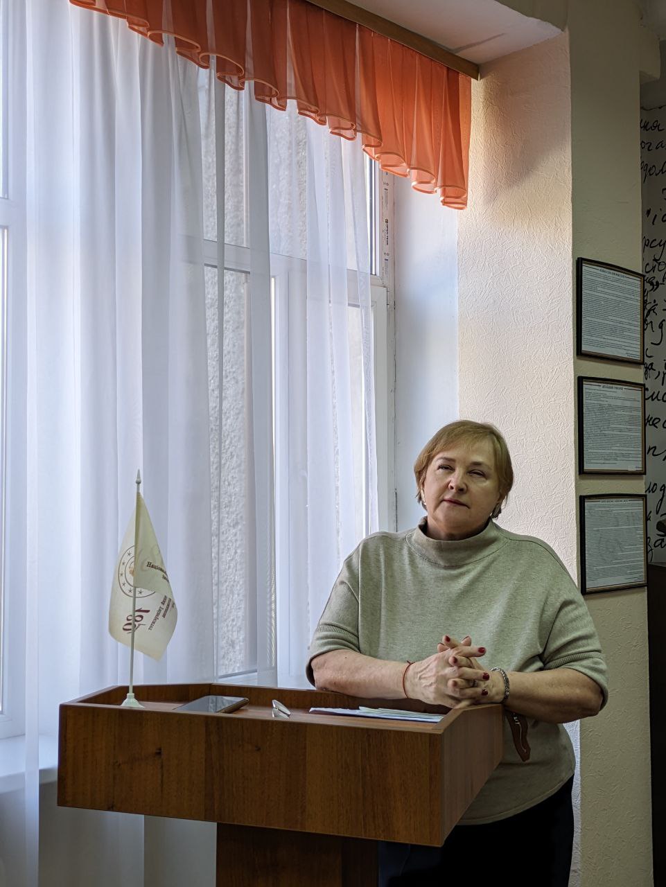 Profesor Alla Doroha rozpovidaye pro kafedru etyky ta estetyky